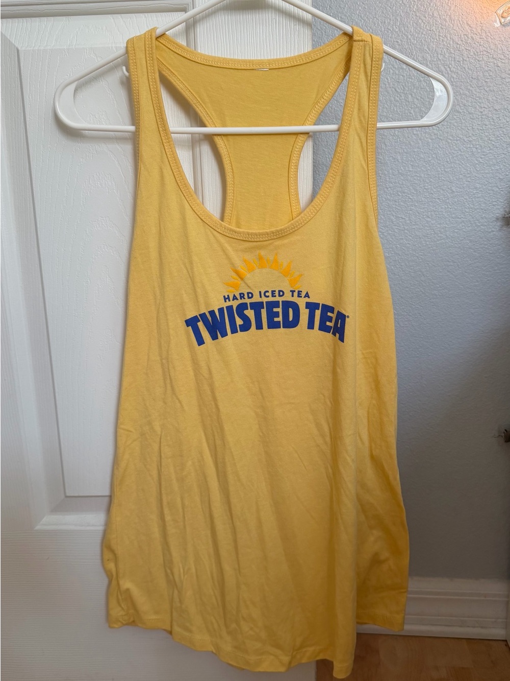 Twisted Tea Yellow Graphic Racerback Tank